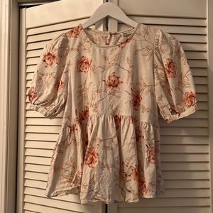 Zara Floral Peplum Blouse